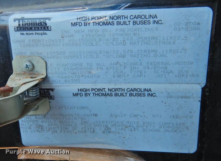 image for item DP4367 2007 Freightliner B2  school bus