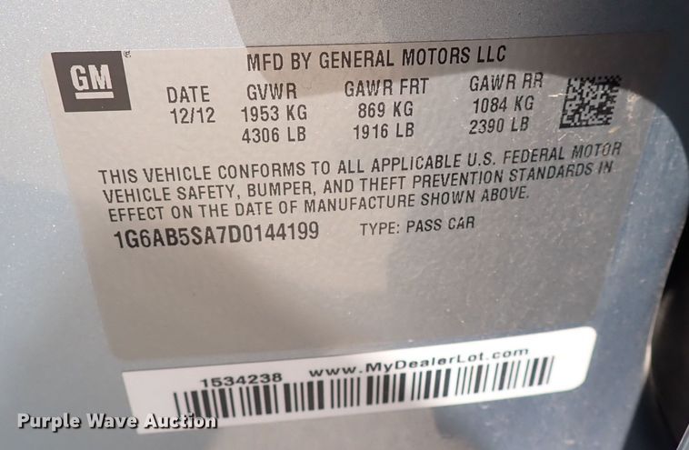 image for item DS7200 2013 Cadillac ATS