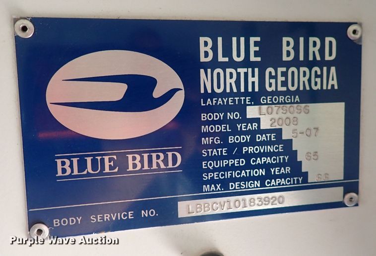 image for item DS7202 2008 Blue Bird Vision  school bus