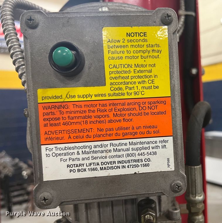 image for item HL9186 Rotary SP0A10NBN510  two post automotive lift