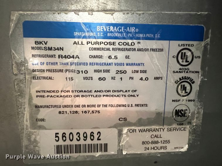 image for item HL9196 Beverage-Air SM34N  milk cooler