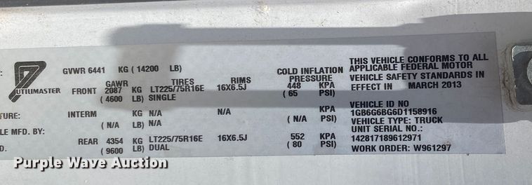 image for item JK9938 2013 Chevrolet Express  box truck