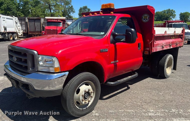 image for item KC9854 2003 Ford F550 XL  dump flatbed pickup truck