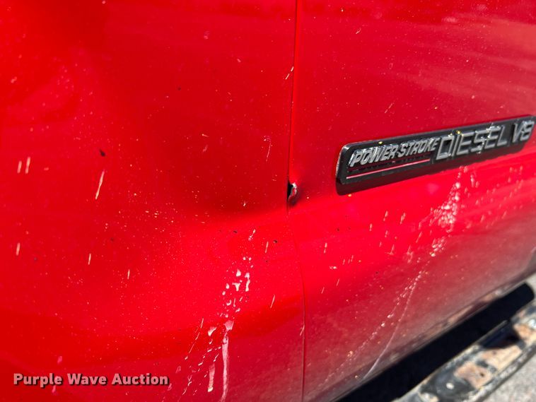 image for item KC9857 1999 Ford F550 XL  dump flatbed truck with paint striper