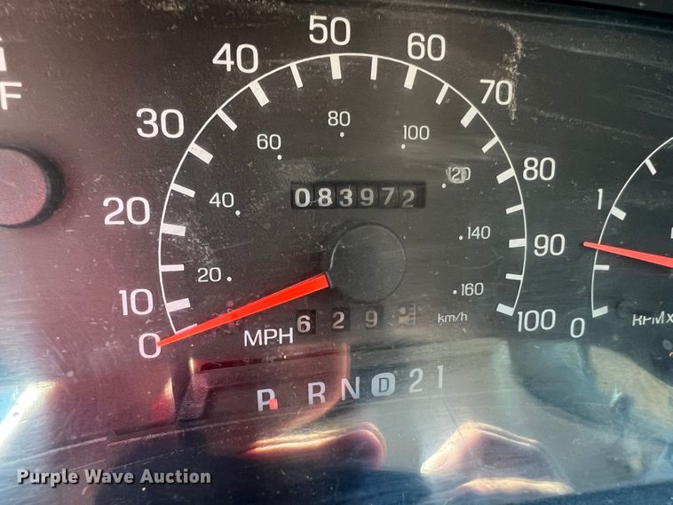 image for item KC9857 1999 Ford F550 XL  dump flatbed truck with paint striper