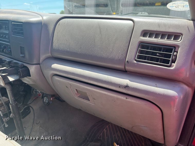 image for item KC9857 1999 Ford F550 XL  dump flatbed truck with paint striper