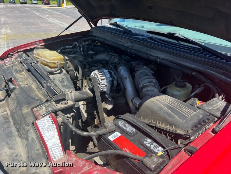 image for item KC9857 1999 Ford F550 XL  dump flatbed truck with paint striper