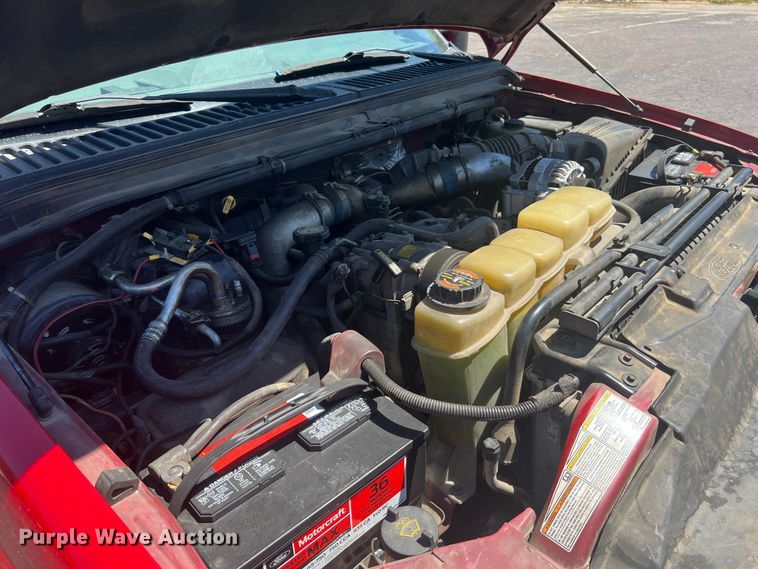 image for item KC9857 1999 Ford F550 XL  dump flatbed truck with paint striper