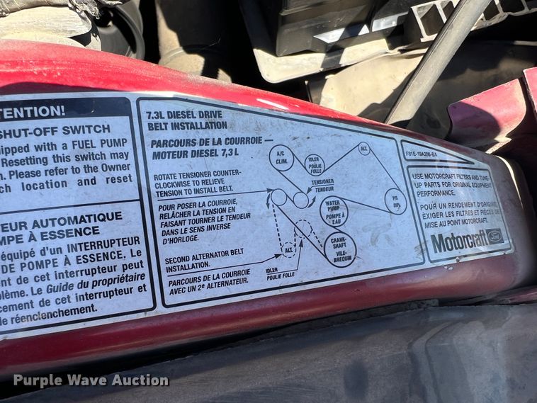 image for item KC9857 1999 Ford F550 XL  dump flatbed truck with paint striper