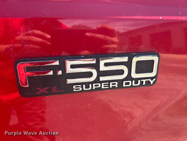 image for item KC9857 1999 Ford F550 XL  dump flatbed truck with paint striper