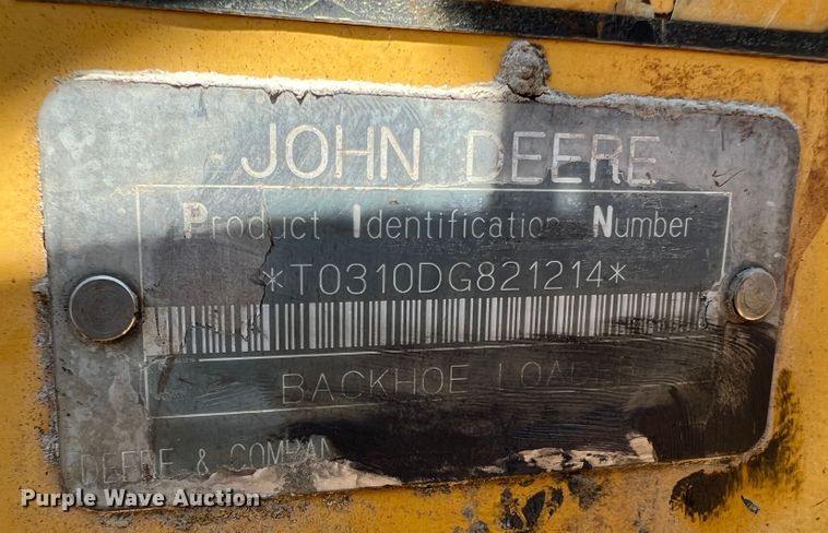 image for item KC9887 1996 John Deere 310D  backhoe