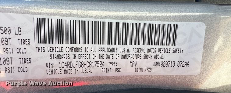 image for item KC9902 2017 Dodge Durango SSV  SUV