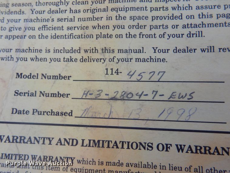 image for item KI9377 Tye 114-4577  Stubble Drill no-till grain drill