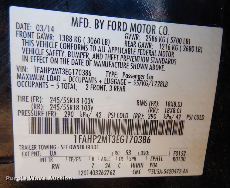 image for item KN9827 2014 Ford Taurus Police Interceptor