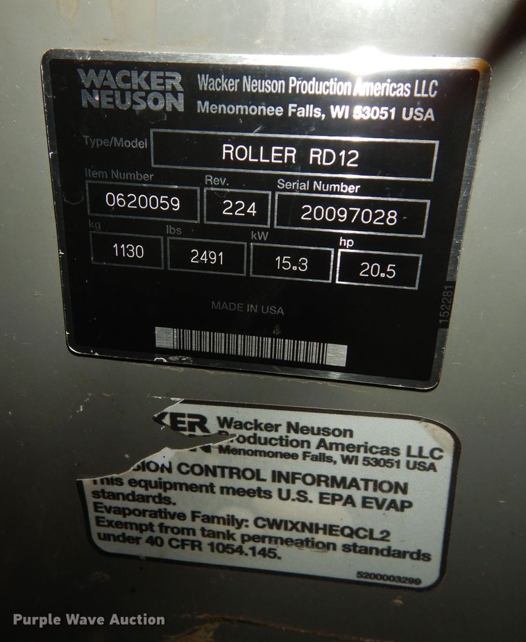 image for item KS9671 Wacker Neuson RD12  double drum vibratory roller