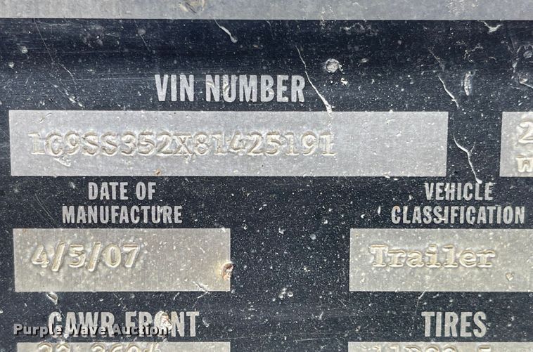 image for item LF9127 2008 Corn Belt S-3502  bottom dump trailer