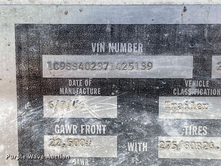 image for item LF9128 2007 Corn Belt S-4002  bottom dump trailer