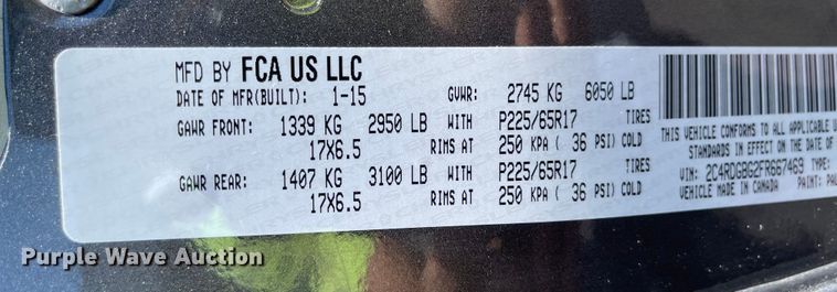 image for item LF9131 2015 Dodge Grand Caravan  van