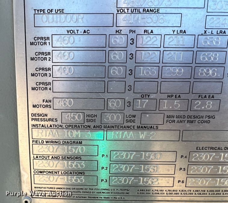 image for item LI9320 Trane RTAA2404XN01A3D0BFGRN  AC unit
