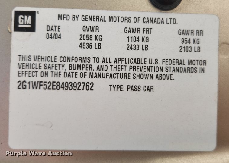 image for item MK9012 2004 Chevrolet Impala