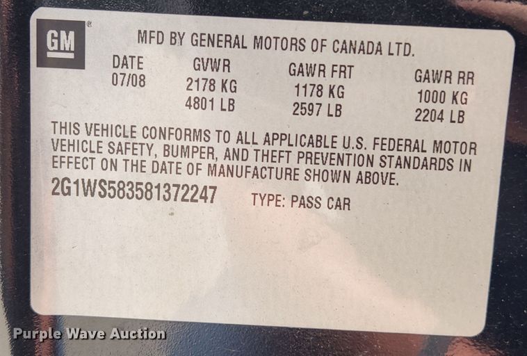 image for item MK9015 2008 Chevrolet Impala Police