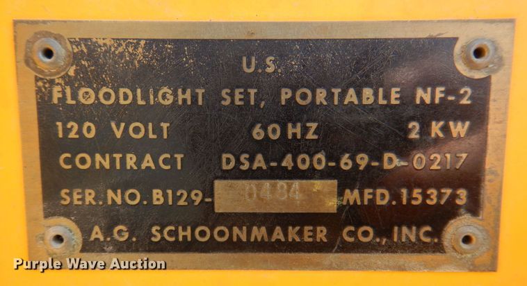 image for item MU9641 1970 A.G. Schoonmaker  light plant