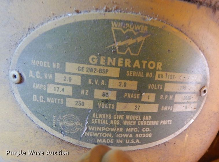 image for item MU9641 1970 A.G. Schoonmaker  light plant