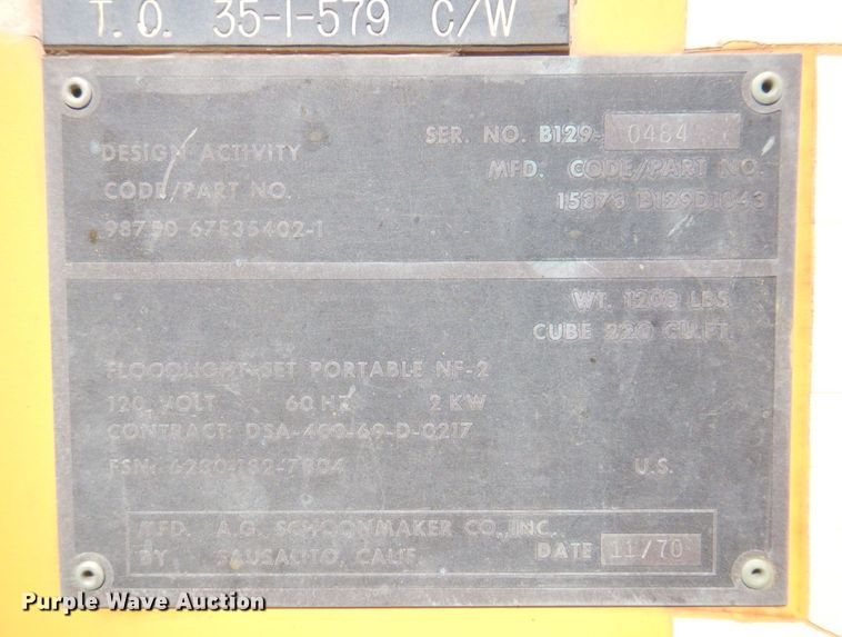 image for item MU9641 1970 A.G. Schoonmaker  light plant