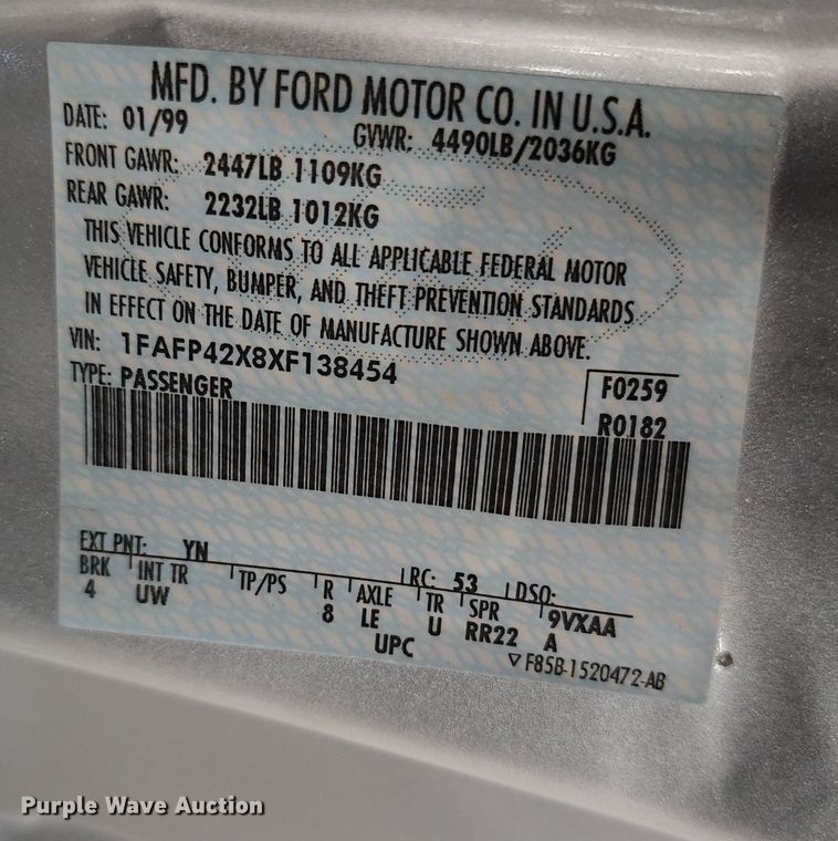 image for item DL6611 1999 Ford Mustang Saleen