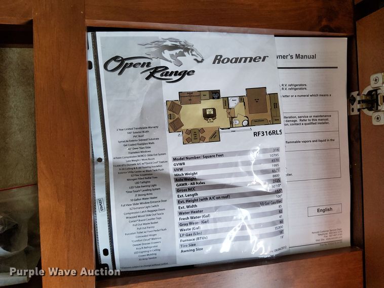 image for item DN6802 2013 Open Range 13RF316RLS  camper