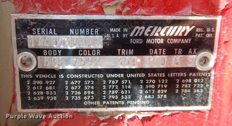 image for item DR1227 1959 Mercury Montclair