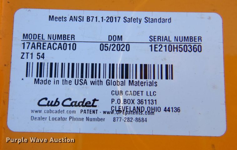 image for item DR1932 Cub Cadet ZT154  ZTR lawn mower