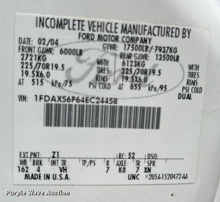 image for item HL9211 2004 Ford F550  SuperCab utility / service truck
