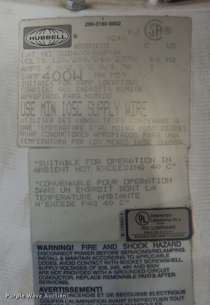 image for item HU9421 Approximately 17 Hubbell lights