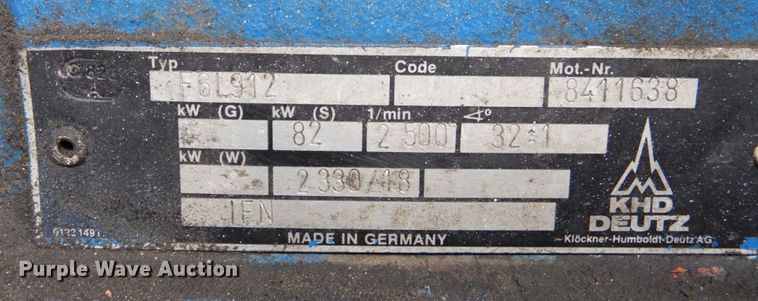 image for item JA9200 1995 Ingersoll Rand P375WD  air compressor