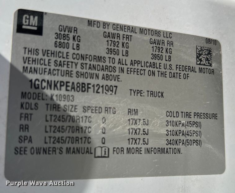 image for item KC9867 2011 Chevrolet Silverado 1500  pickup truck