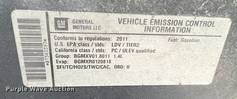 image for item KC9938 2011 Chevrolet Cruze LTZ