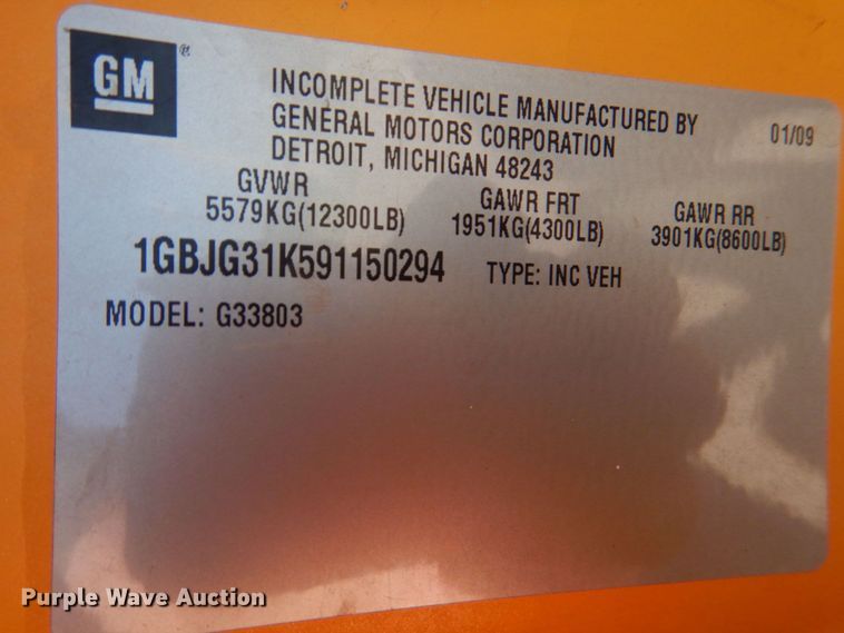 image for item KJ9870 2009 Chevrolet Express 3500  school bus