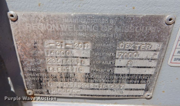 image for item KR9254 2016 Region 14000DT  dump trailer