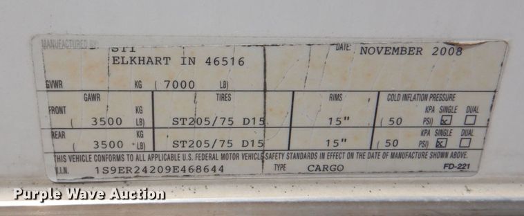 image for item KR9255 2009 Storm  enclosed cargo trailer