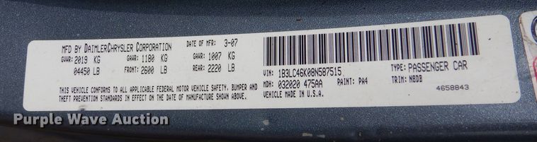 image for item LP9389 2008 Dodge Avenger SE