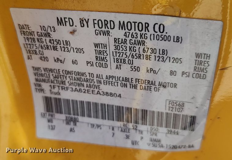 image for item LU9120 2014 Ford F350 Super Duty XL  utility bed pickup truck