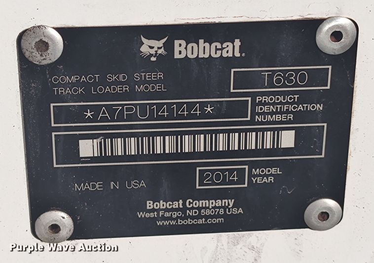 image for item LU9132 2014 Bobcat T630  tracked skid steer loader