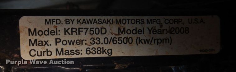 image for item MF9126 2008 Kawasaki Teryx LE  utility vehicle