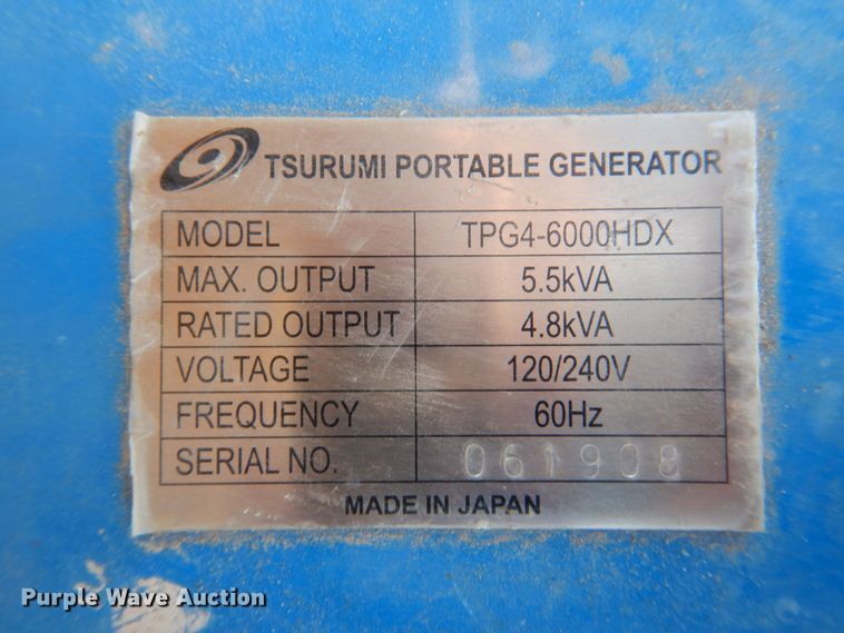 image for item MU9661 Tsurumi TPG4-6000HDX  generator
