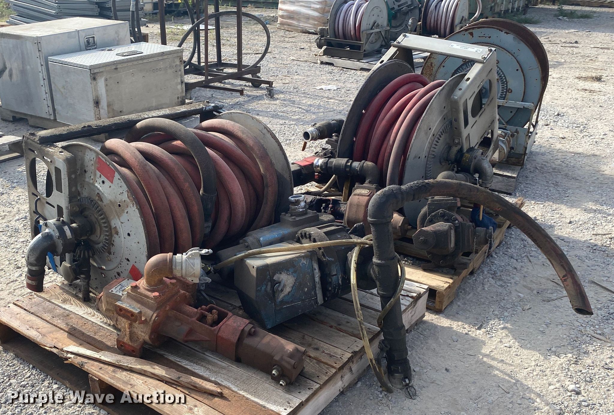 (3) hose reels in Tulsa, OK Item JA9253 sold Purple Wave