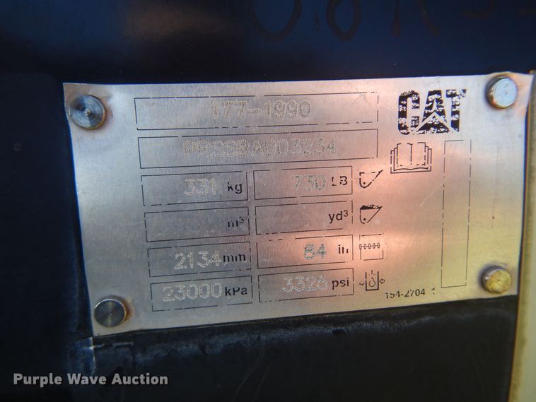 image for item DN0428 Caterpillar  84"W skid steer snow plow