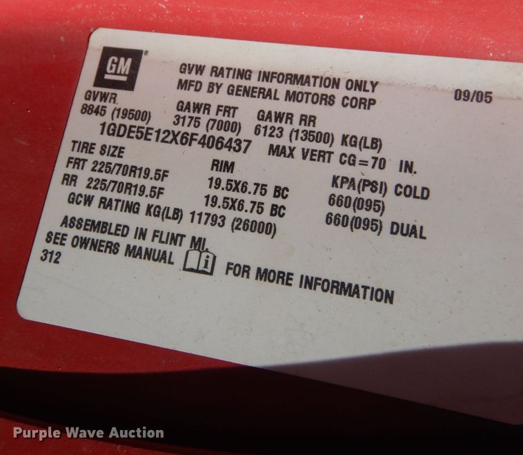 image for item DN0436 2006 GMC C4500  flatbed truck