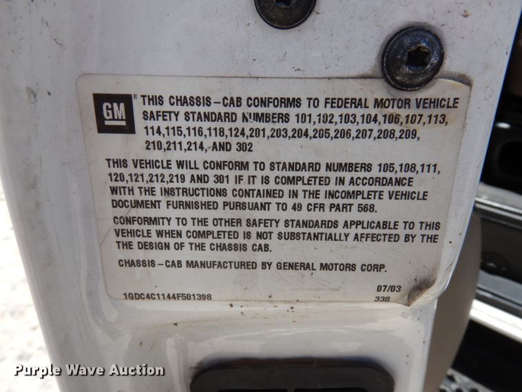 image for item DJ0820 2004 GMC C4500  sewer rodder truck