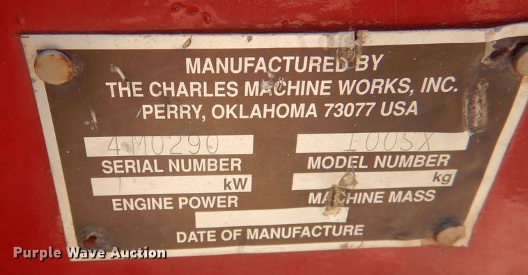 image for item DJ3839 Charles Machine Works 100SX  cable plow